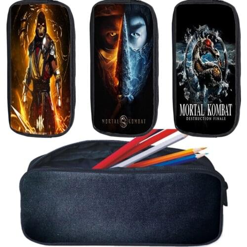 Bolso Mortal Kombat Pencil Bags Boys Girls Pencil Case Children Teens Cartoon Pen Bags Students School Supplies Anime Pencil Box