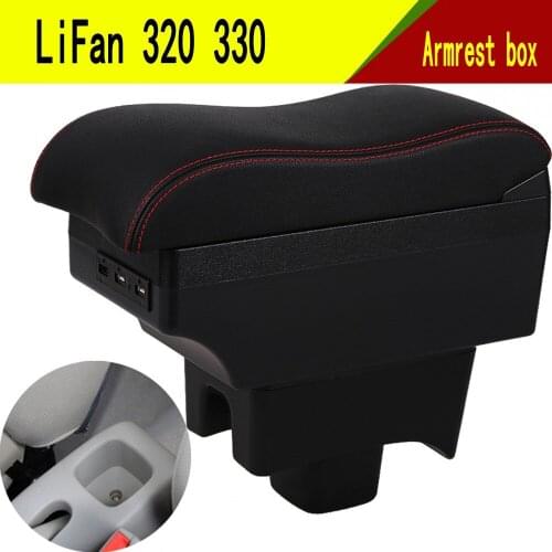 For LiFan 320 330 armrest box central Store content box with cup holder ashtray decoration products With USB interfac