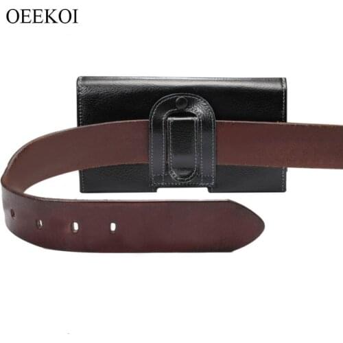OEEKOI Genuine Leather Belt Clip Pouch Cover Case for ZTE Blade L7A/V8Q/V9 Vita/A2S/L7/V8C/A330/A520C/Vantage/E01/E02 5Inch