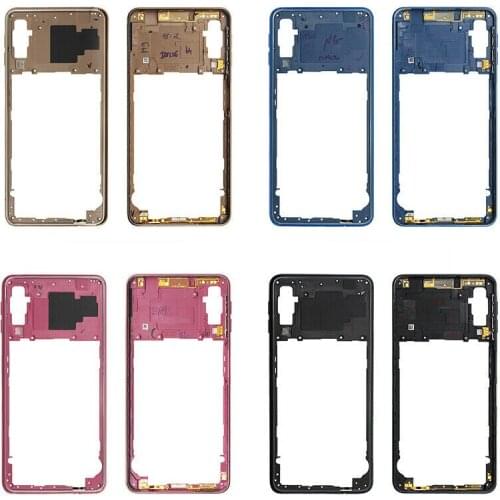For Samsung Galaxy A7 2018 SM-A750 Black/Blue/Gold/Pink Color Rear Back Housing Frame Middle Plate Frame