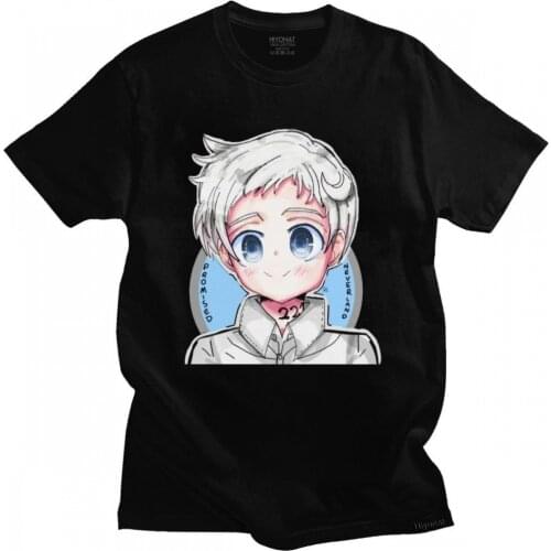 Cool Norman The Promised Neverland T Shirts Men Short Sleeved Leisure Japan Anime Tshirt Manga Tee Top Pure Cotton T-shirt Merch