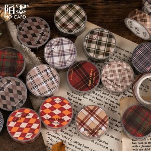 Wide 15mm Retro basic lattice Decorative Adhesive Tape Masking Tape Diy Scrapbooking Sticker Label Japanese Stationery