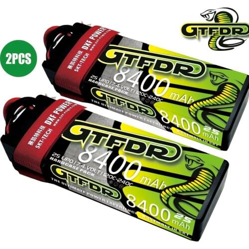GTFDR Lipo Battery 2S 7.4V 7.6V 8400Mah 8200Mah 7500Mah 7000Mah 6400Mah 140C 280C 120C 240C Graphene For 1/10 Rc Buggy Truck Car