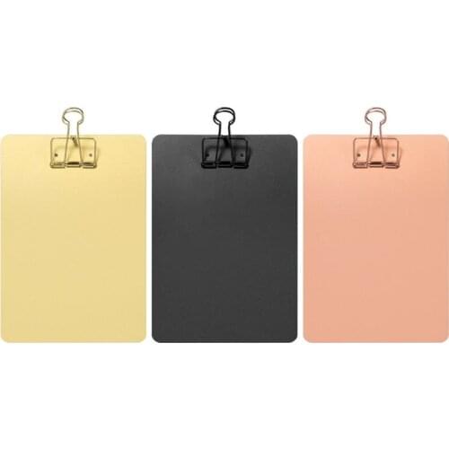 Metal Clipboard Writing Pad File Folders Document Holder School Office Stationery Supply 3 Colors