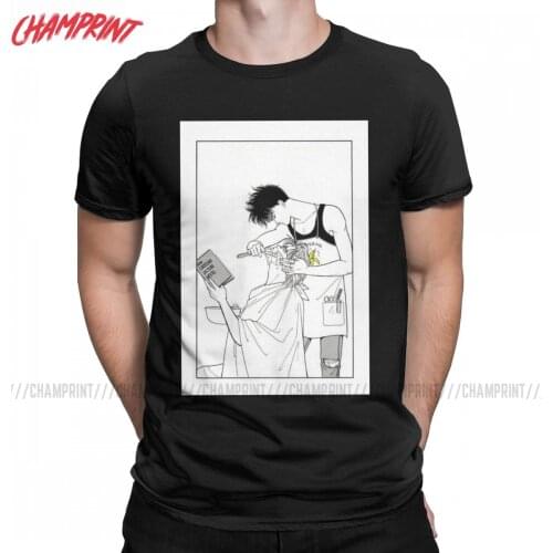 Banana Fish Eiji Okumura Ash Lynx Men T Shirt Manga Humor Tee Shirt Short Sleeve Round Collar T-Shirt Cotton Printed Tops