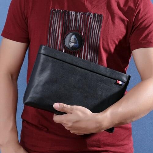 Wmnuo 2020 Clutch Bags Men Purse Cow Leather Wristlets Men High Quality Fashion Men Envelope Bag Casual Bag Phone Bag Small