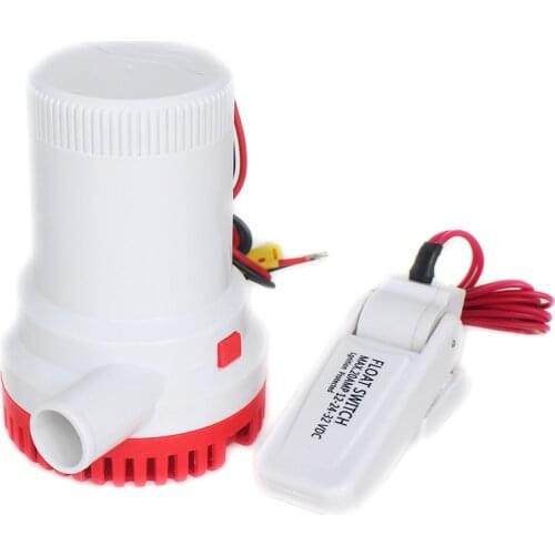 Large flow dc 12v/24v submersible boat water pump,bilge pump 2000GPH electric water pump for boats with bilge float switch