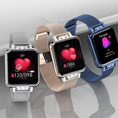 New ZL13 Square Womens Smart Watch Fashion Trend Waterproof Step Movement Information Reminder Stainless Steel Wristband Watch