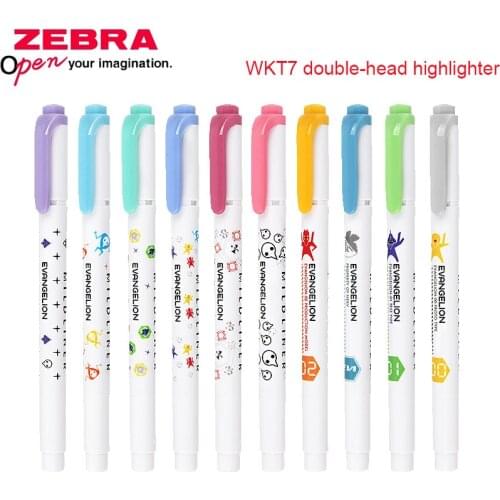 New Limited Japanese Zebra Highlighter Wkt7 Double-headed Light Color Student Marker/Highlighter