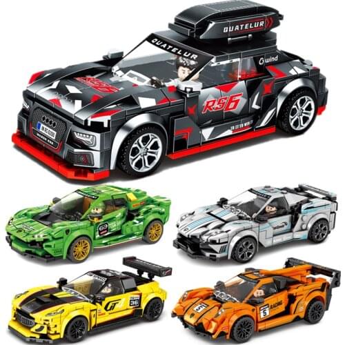 NEW Serise R56 Luggage Pull Back Famous Supercar Speed Champions Race Car Sports Building Blocks Bricks Sets Kit Model