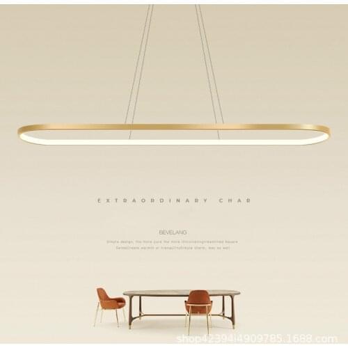 Simple Modern Gold Chandelier Office Light Long Nordic Kitchen Island Bar Table Dining Room Table Long Lights