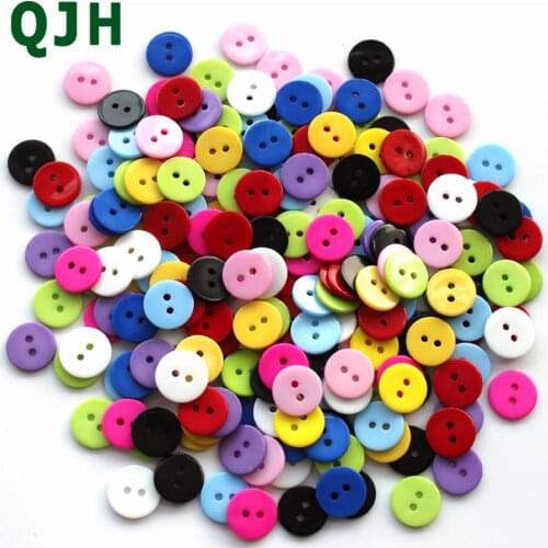 Wholesale 200pcs 15mm 2 holes Mixed Color Buttons Knitting/sewing manual crafts Accessories DIY Resin childrens clothing button