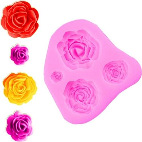 Rose Flower Silicone Molds Wedding Cupcake Topper Fondant Cake Decorating Tools Sugarcraft Candy Clay Chocolate Gumpaste Moulds
