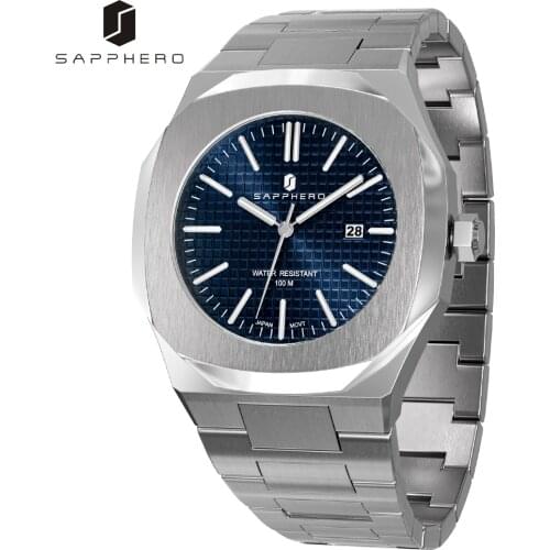 SAPPHERO 2021 NEW Mens Watches with Stainless Steel Quartz Movement Waterproof 30M Luxury Casual Business Style Elegant Gift