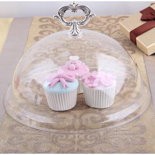 Silver Cake Plate With Cover Dessert Plate Snack Tray Wedding Birthday Party Decor Home Food Plate Accessories