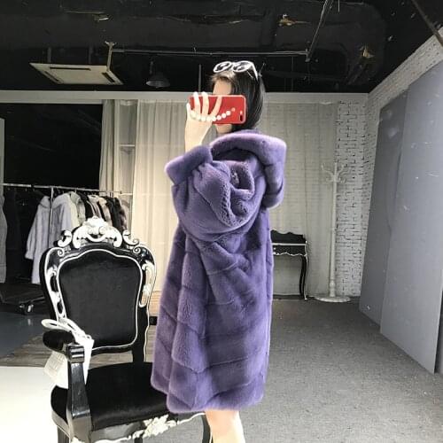 Real Fur Coat Women Winter Mink Fur Coat Thick Plus Size Jacket Top Quality Hooded Outwear Casaco Inverno 1506 MF335