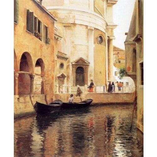 Modern art picture of Canvas printed Classical Impressionist painting of Venice for hotel wall decor