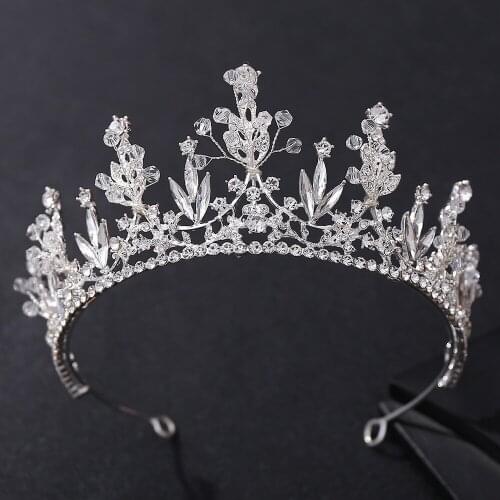 ACRDDK Wedding Crown for Bride Handmade Gold/Silver Color Crystal Tiara Headbands Jewellery Women Headpeice Hair Accessories SL