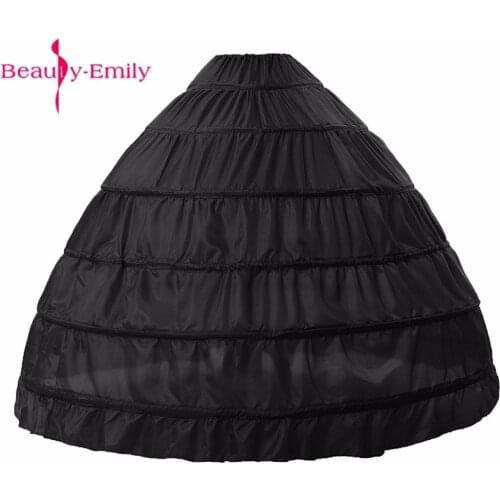 Black/White Wedding Petticoats for Dress Ball Gowns Crinoline underskirt saiote de noiva 6 Hoops Jupon
