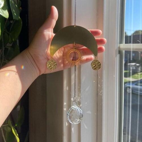 Suncatcher Crystal Prism Window Decor // Celestial Sun and Moon Window Hanging Gifts for Friends- Home Decor- Gift Ideas
