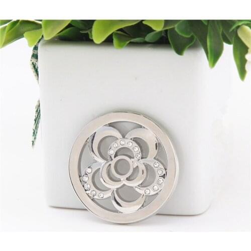 Vinnie Design Jewelry 33mm VINTAGE FLOWER Coin Disc for Coin Holder Frame Pendant