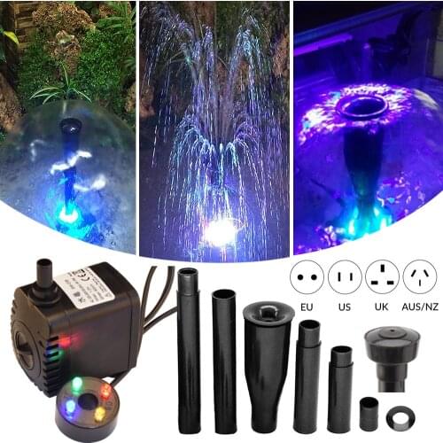 Aquarium Water Pump Garden fountain Water Oxygen Pump Aquariums Oxygen Pump With Led Light Fountain Maker Poland US D30
