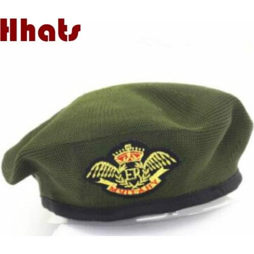 Which in shower Parenting knitted military hat badge sailor cap party costume party stage captain hat berets women Painter hat