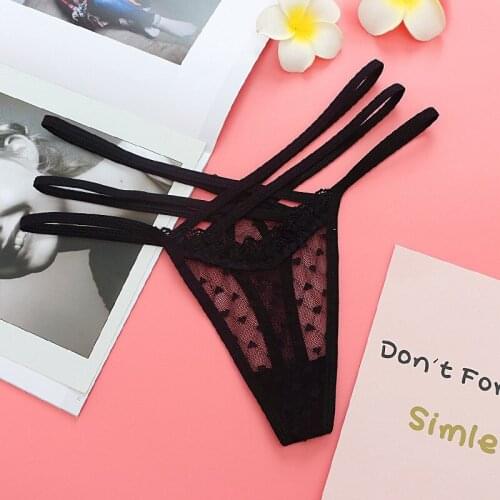 Womens Underwear Sexy Lace Thongs Transparent Panties Elastic Sex Underwear Female Mini G-string Sexy Lingerie Seamless Briefs