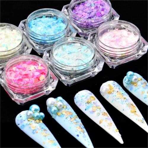 1Set Nail Glitter Holographic Powder Set Shiny Sequin for Nails Beauty Makeup Manicure Nail Art Accessories