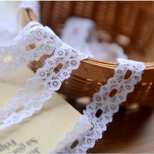 10 Meters White Lace Ribbon Bilateral Handicrafts Embroidered Net Lace Trim Fabric Ribbon DIY Sewing Skirt Accessories