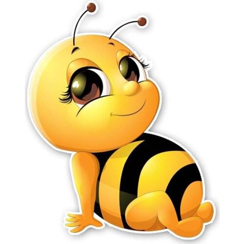 14.9CM*18.7CM A Smiling Bee Modelling Sticker Car PVC Decal 12-300568