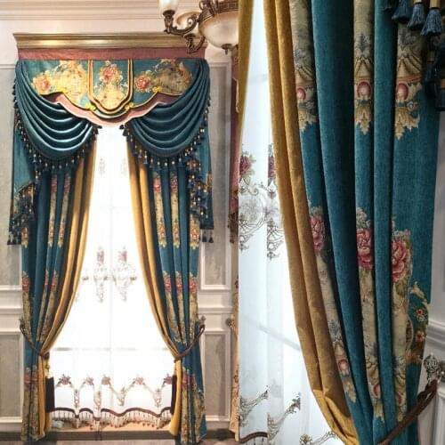 2021 luxury Chenille Embroidered Curtains European-Style Living Room bedroom Atmosphere Non-Finished Bedroom Floor Curtain