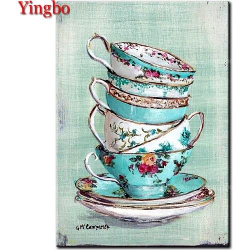 5d art Diamond embroidery still life cup diy diamond paint all square round diamond painting loose stones,3d pictures by numbers