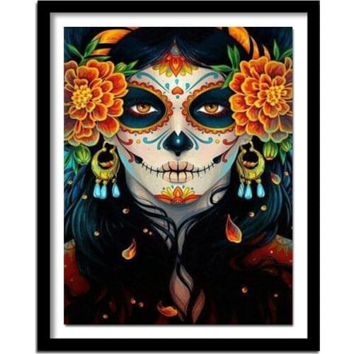 Diamond Embroidery Portrait Patterns Needlework Full Square Diamond Rhinestone Home Decor Halloween Gift