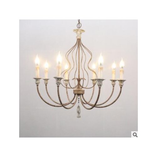 American chandelier retro wrought iron lamps home stay living room bedroom dining hall lights personality creative wood decorati