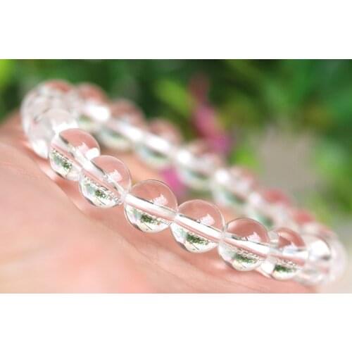 Natural White Quartz Clear Round Beads Bracelet Crystal 8mm 10mm 12mm 14mm 18mm 20mm Round Beads Bracelet Women Stretch AAAAAA