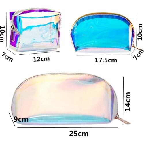 Colorful laser cosmetic bag TPU transparent travel PVC net red magic color wash storage bag