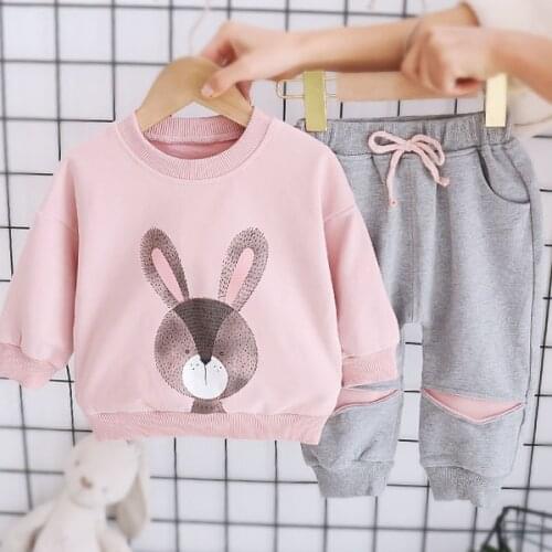 Childrens Clothes 2020 Autumn and Winter Boys and Girls Long-sleeved O-neck Clothes 2-6 Years Old Baby T-shirts and Pants Sets