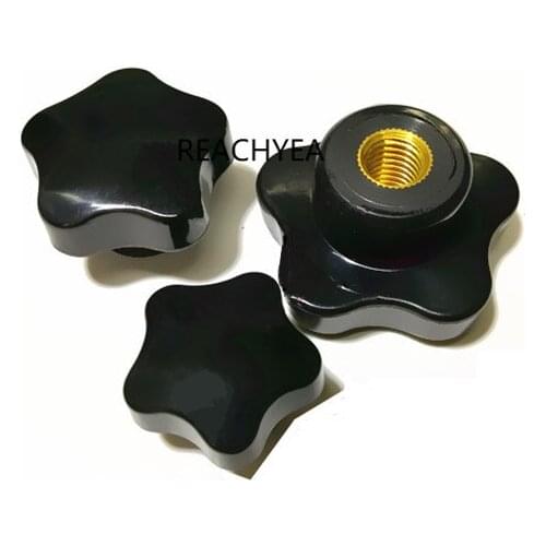 10PCS/Lot M8x50mm Brass Female Thread Star Knob 8mm Thread 50MM Head Diameter Bakelite Clamping Knob Handles