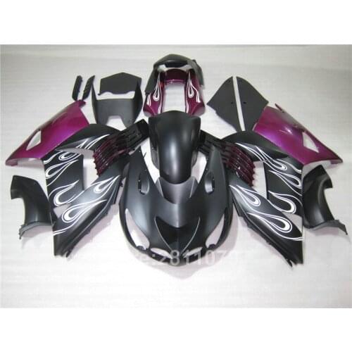 Injection molded plastic fairing kit for Kawasaki Ninja ZX14R 06 07 08 09 10 11 purple black fairings set ZX14R 2006-2011 HB06