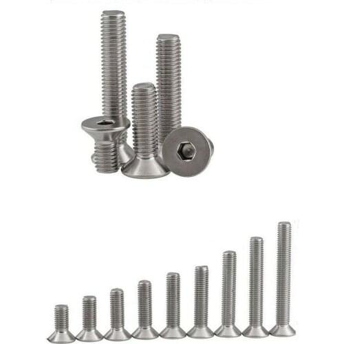 M10 316 stainless steel flat head countersunk head hexagon screw accessories