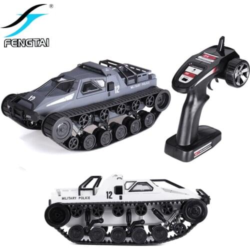 1/12 2.4G Drift RC Tank Car High Speed Full Proportional Control Vehicle Model With Metal Plastic Track Open Door Crawler
