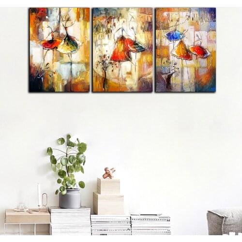 Wall Decor 3 Panel Painting Ballet Dancer Abstract Modern Wall Art Picture Home Decor Print Oil Painting On Canvas For Bedroom