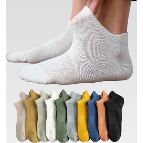 5pairs Cotton Man Short Socks Fashion Breathable Men Ankle Socks Comfortable Solid Color Casual Socks Male Street Fashions