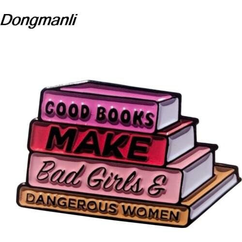 P4813 Dongmanli Book Lover Gift Enamel Pins Brooches Women Fashion Lapel Backpack Bags Badge Jewelry
