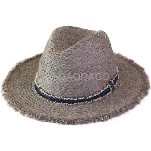 Top Quality Raffia Straw Hat Wide Brim Beach Bucket Adult Panama Cap Big Size Sun Hat Men Plus Size Fedora 57cm 59cm 61cm 63cm