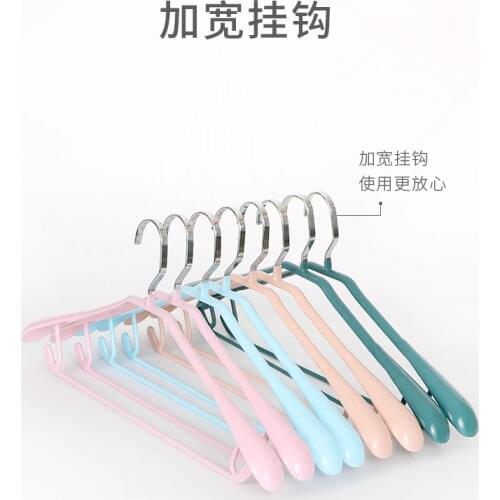 Sainwin 10pcs/lot 40cm New plastic-dipped non-slip stainless steel clothes hanger adult solid bold seamless clothes hanger