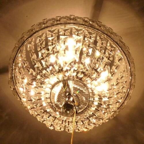 European-style LED ceiling lamp bedroom dining living room simple luxury aisle porch balcony round crystal ceiling lamp