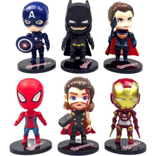 Sales! New 10cm Super Heroes PVC Soldier Toys Q style American Captain Model Action Figures Toys Gifts for Boys