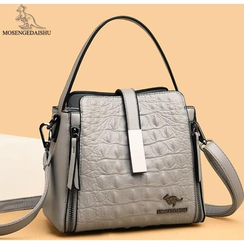 Luxury Crocodile Pattern Designer Ladies Shoulder Bag Letter Design Womens Handbag Quality PU Leather Women Crossbody Bags Sac